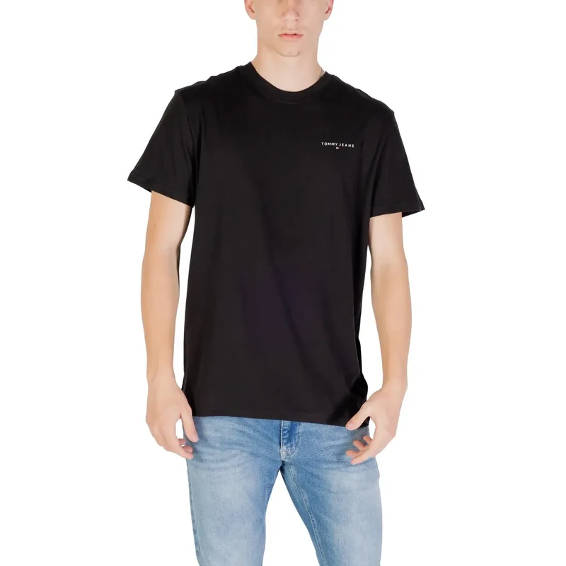 Tommy Hilfiger Jeans Herren T-Shirt Schwarz Bio-Baumwolle S