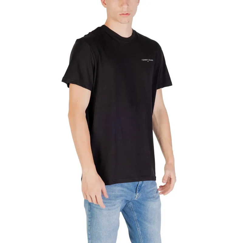 Tommy Hilfiger Jeans Herren T-Shirt Schwarz Bio-Baumwolle S