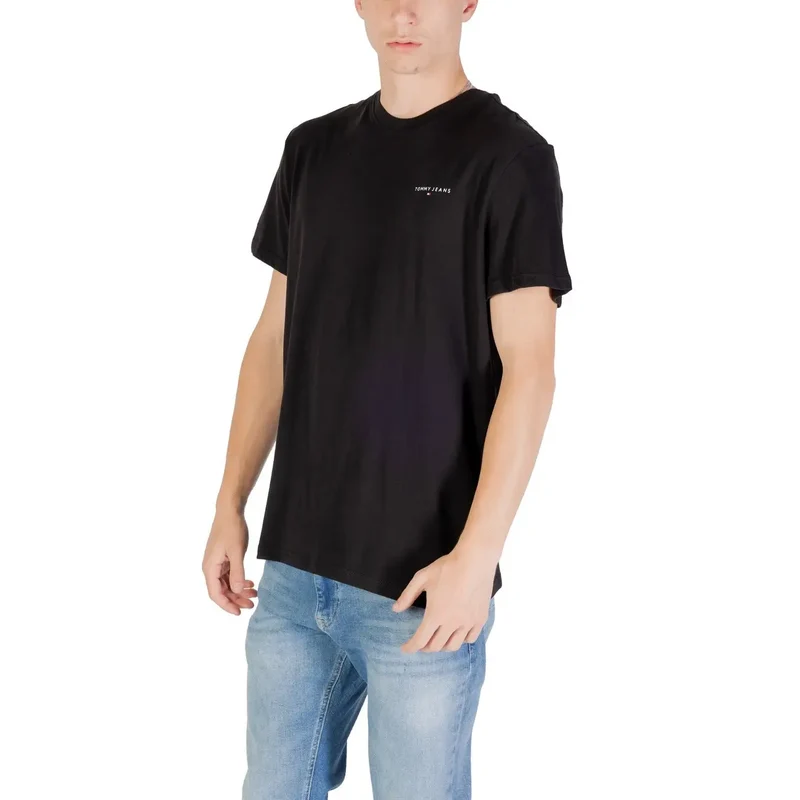 Tommy Hilfiger Jeans Herren T-Shirt Schwarz Bio-Baumwolle S