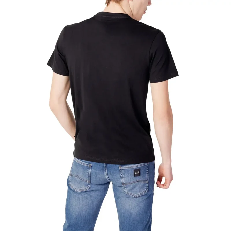 Napapijri Herren T-Shirt Schwarz Baumwolle Rundhals Kurzarm