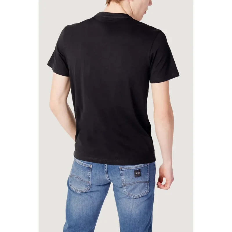 Napapijri Herren T-Shirt Schwarz Baumwolle Rundhals Kurzarm