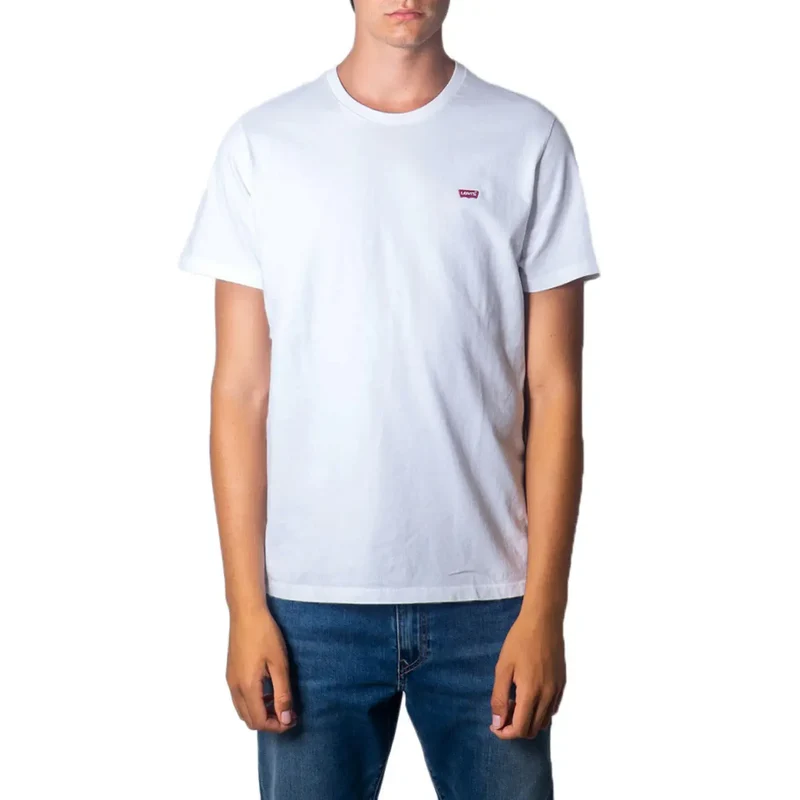Levi’s Herren T-Shirt Weiß Rundhals Kurzarm Baumwolle