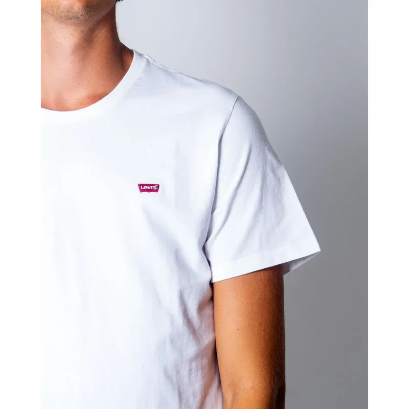 Levi’s Herren T-Shirt Weiß Rundhals Kurzarm Baumwolle