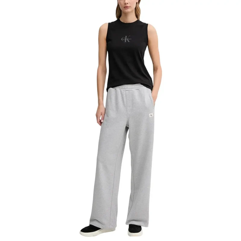 Calvin Klein Jeans Damen Grau Baumwolle Hose mit Taschen