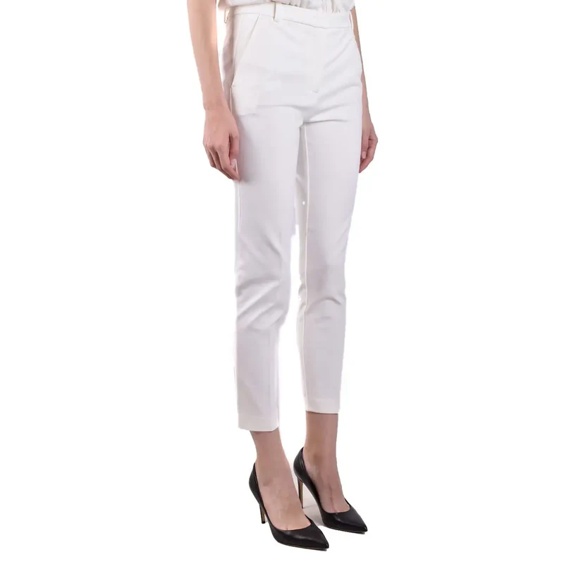 Pinko Weiße einfarbige Hose für Damen Herbst Winter Kollektion