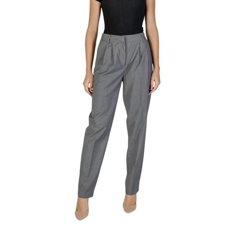 Vila Clothes Damen Graue Hose Herbst Winter Kollektion