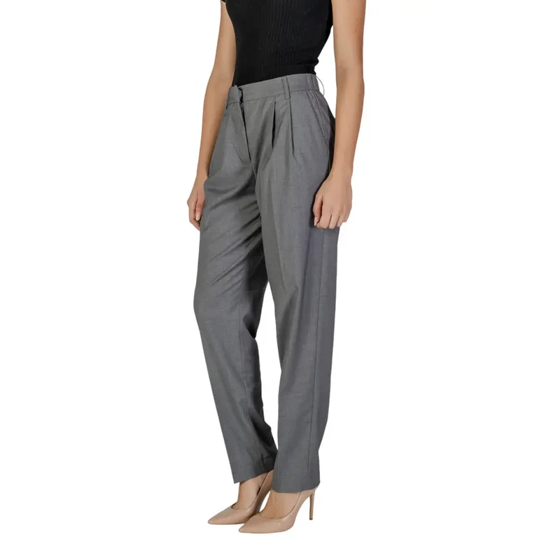 Vila Clothes Damen Graue Hose Herbst Winter Kollektion