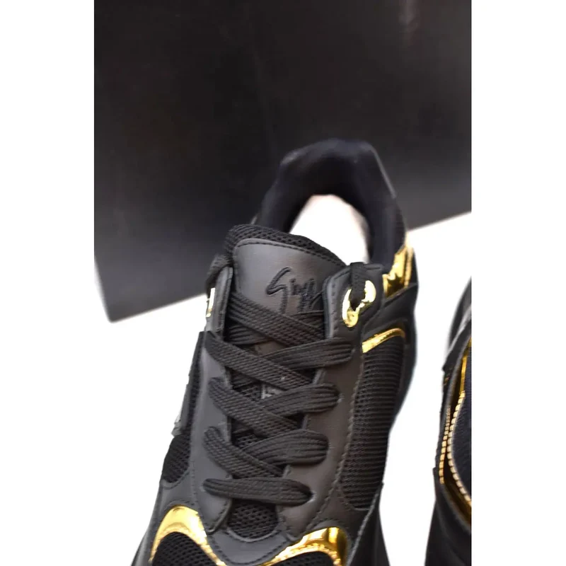 Giuseppe Zanotti Schwarz Nylon Leder Turnschuhe für Männer