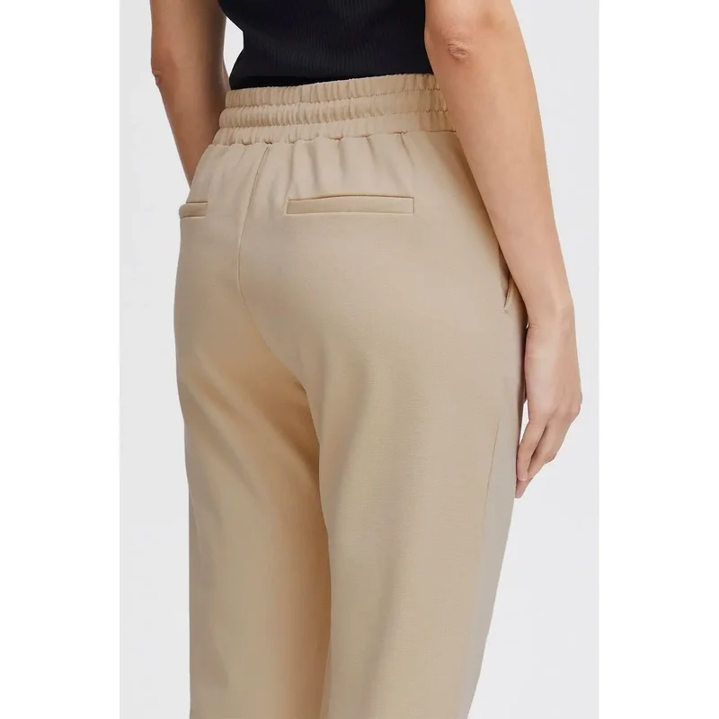 Damenhose Beige mit Spitze vorn und Fronttaschen 20105036