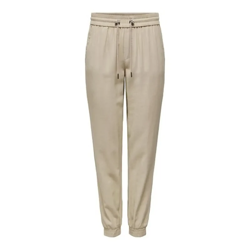 Only Damen: beiger Viskose-Hose mit Spitze für den Frühling und den Sommer