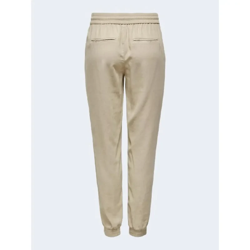 Only Damen: beiger Viskose-Hose mit Spitze für den Frühling und den Sommer