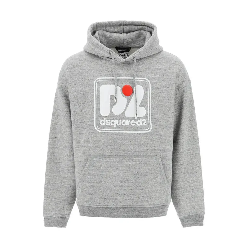 Graues Sweatshirt mit Kapuze