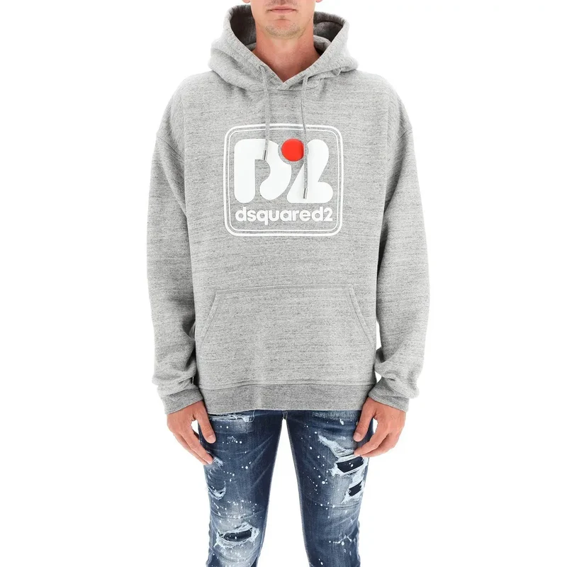 Graues Sweatshirt mit Kapuze