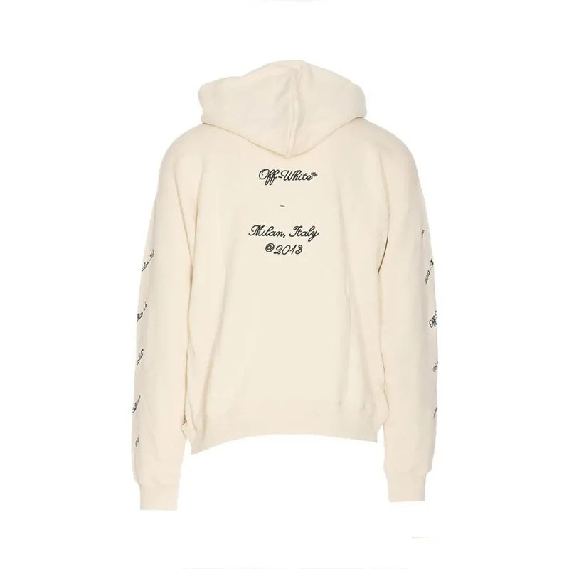 Cremefarbener Hoodie mit Abloh 23 Design