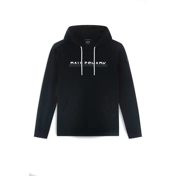 Schwarzes Sweatshirt mit Kapuze und Kordelzug