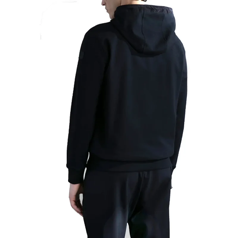 Schwarzes Sweatshirt mit Kapuze und Kordelzug