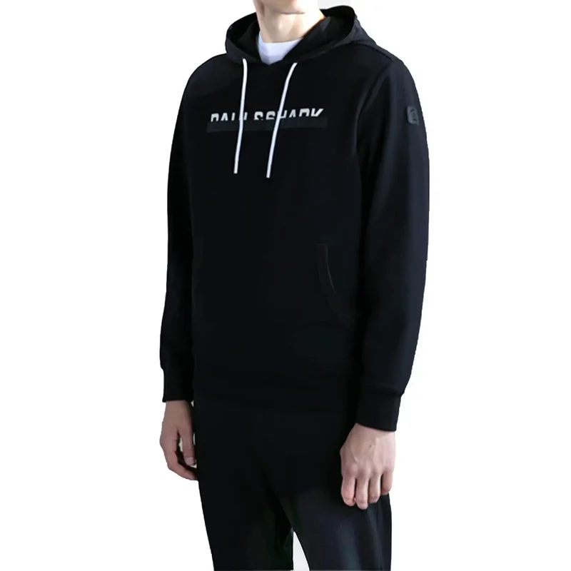 Schwarzes Sweatshirt mit Kapuze und Kordelzug