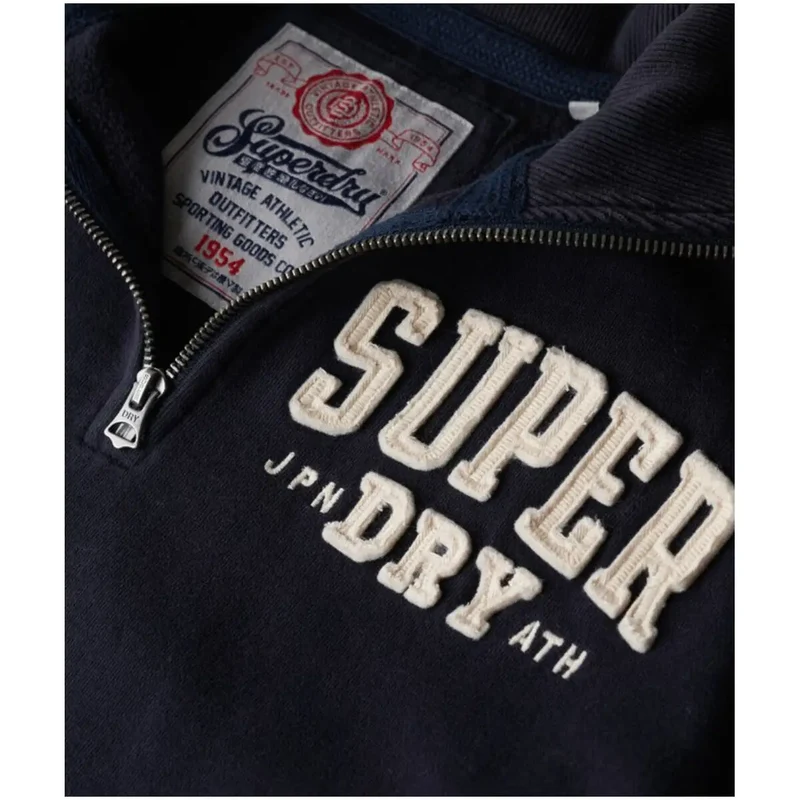 Superdry Herren-Sweatshirts mit blauem Print aus Baumwolle mit langem Ärmel