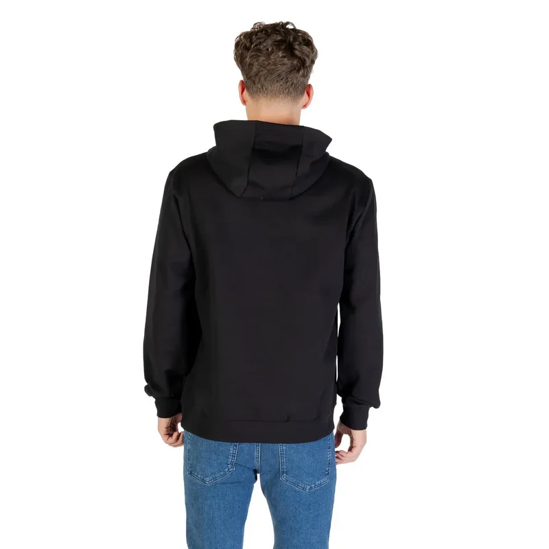 EA7 Herren-Hoodie in Schwarz, Sweatshirt aus Baumwollmischgewebe, 7M000570