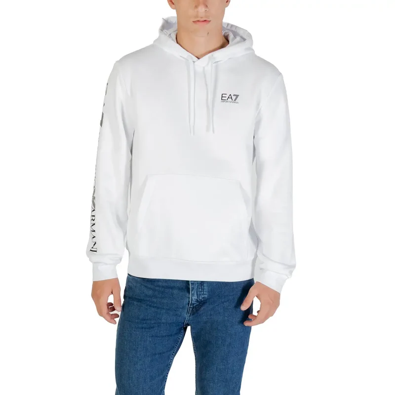 EA7 Herren-Hoodie in Schwarz, Sweatshirt aus Baumwollmischgewebe, 7M000570