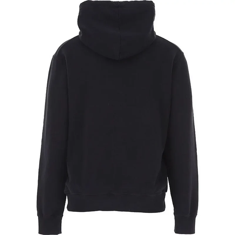 Herren-Sweatshirt mit Kapuze aus schwarzem Baumwollstoff mit Druck von Dsquared