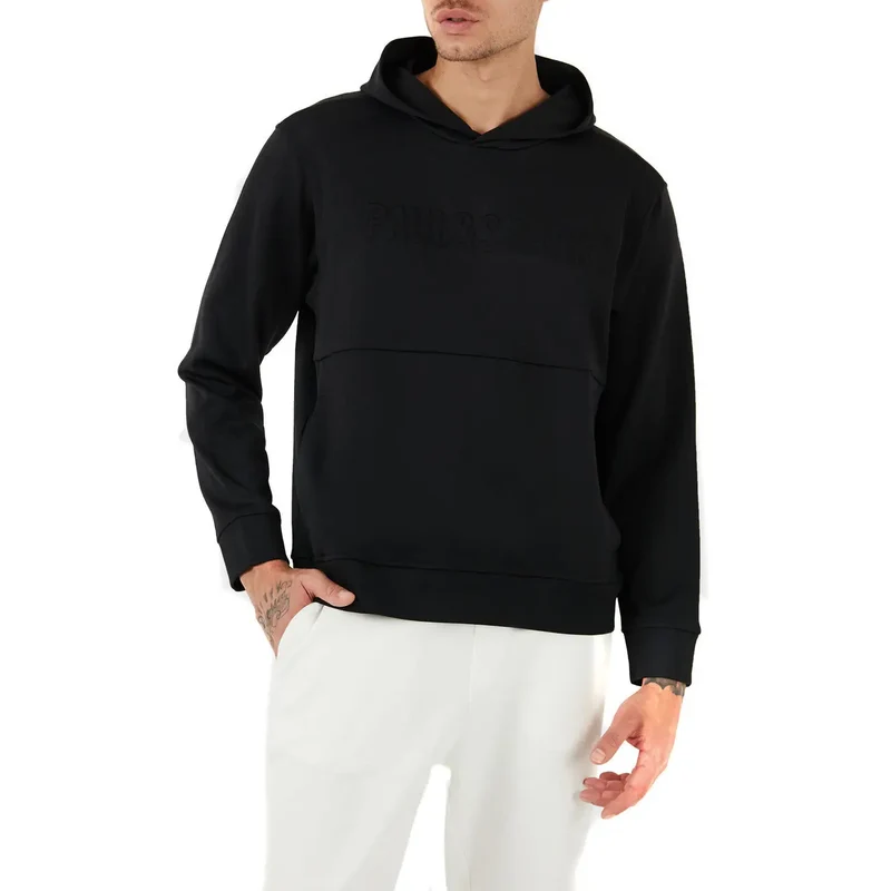 Herren-Sweatshirt von Paul and Shark aus schwarzem Baumwollstoff mit Kapuze