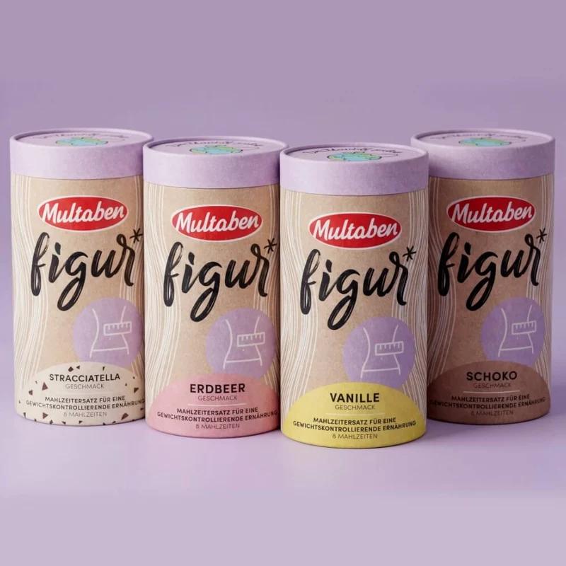 Multaben Figur Protein Shake Mahlzeitenersatz Erdbeer | 440g