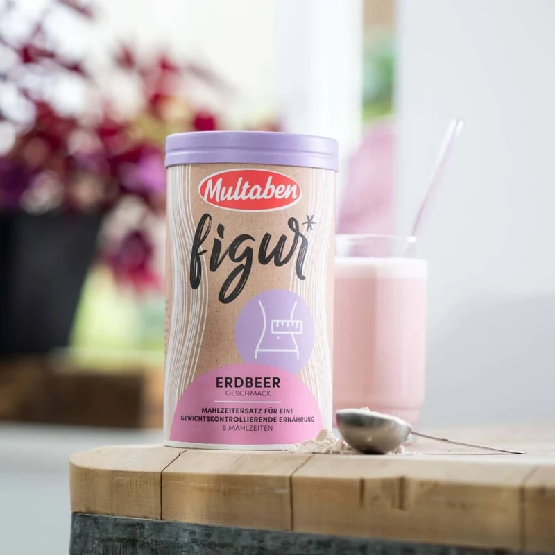 Multaben Figur Protein Shake Mahlzeitenersatz Erdbeer | 440g