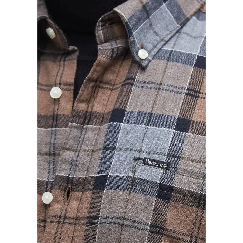 Barbour Herren Portdown Maßgeschneiderte Hemd Beige Karo Baumwolle
