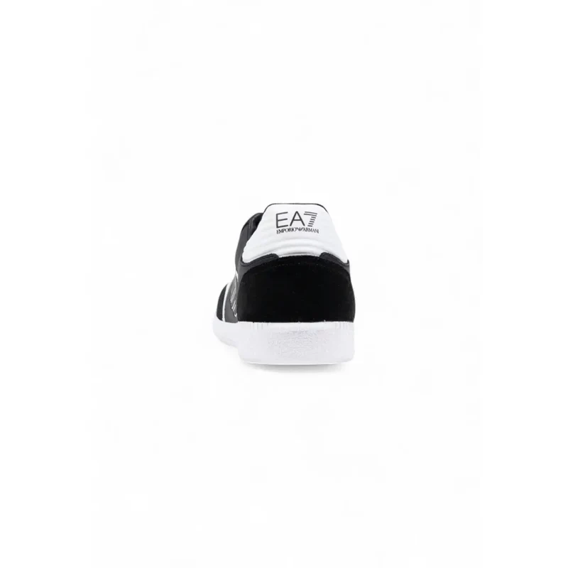 EA7 Schwarzes Leder Slip On Sneakers für Männer