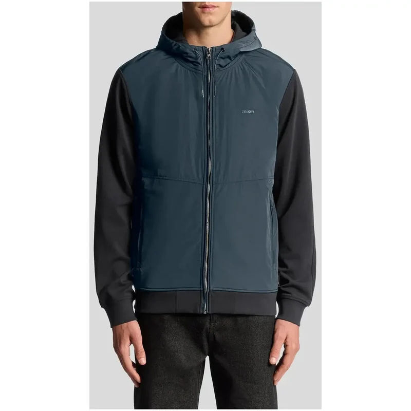 Lyle and Scott Männer Blaues Sweatshirt mit Kapuze und Reißverschluss