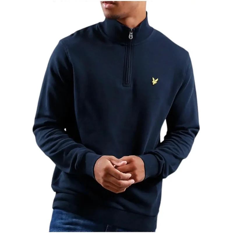 Lyle & Scott Männer Blau Zip Rollkragenpullover für Herbst Winter