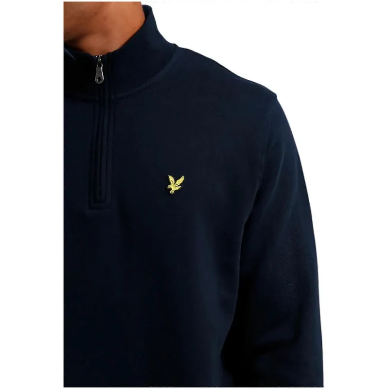 Lyle & Scott Männer Blau Zip Rollkragenpullover für Herbst Winter