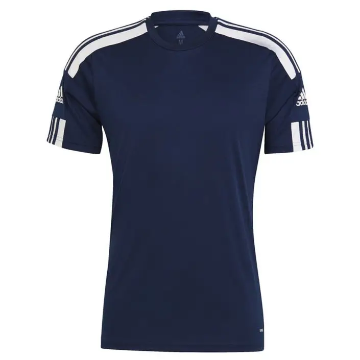 Schwarzes Adidas T Shirt mit weißen Streifen