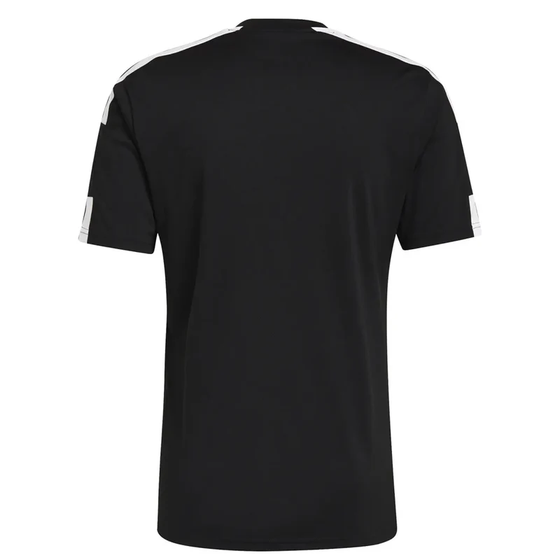 Schwarzes Adidas T Shirt mit weißen Streifen