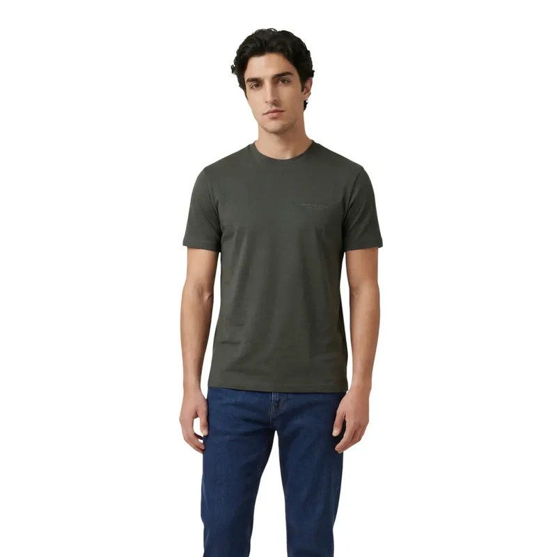 Teal Crew Neck T-Shirt für Männer