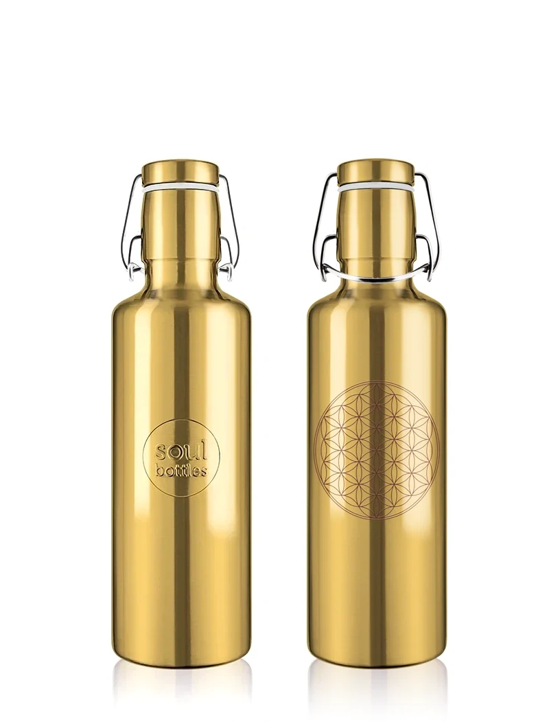 soulbottle steel light • flower of life gold