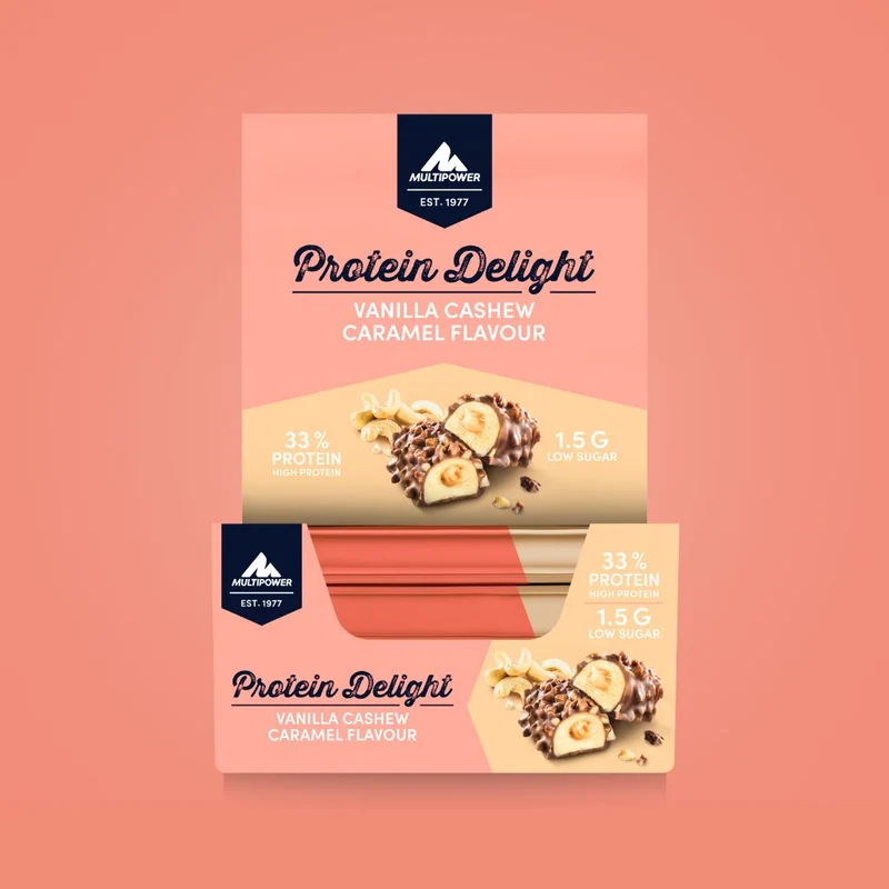 Protein Riegel Delight Vanille, Cashew & Karamell - 35g | 12g Protein