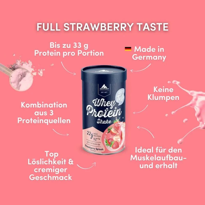 420g Whey Protein Pulver Erdbeere | Strawberry Proteinpulver