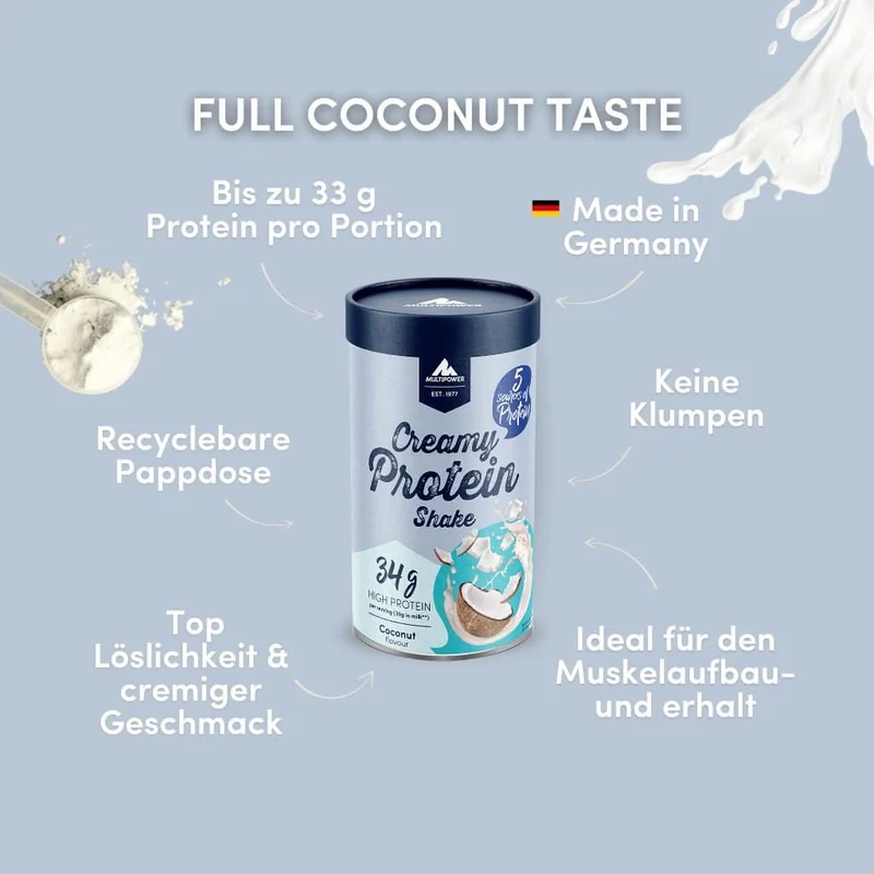 Creamy Protein Pulver 420g | 33g Eiweiß - Coconut | 78% Protein