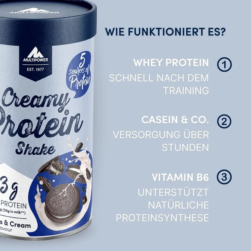 Creamy Protein Pulver 420g - Cookies & Cream | bis zu 33g Protein pro Portion