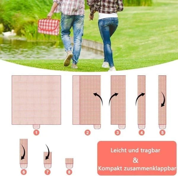 Pink Waterproof Picnic Mat with Carry Handle