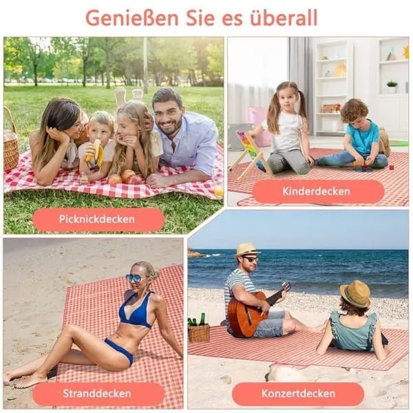 Pink Waterproof Picnic Mat with Carry Handle