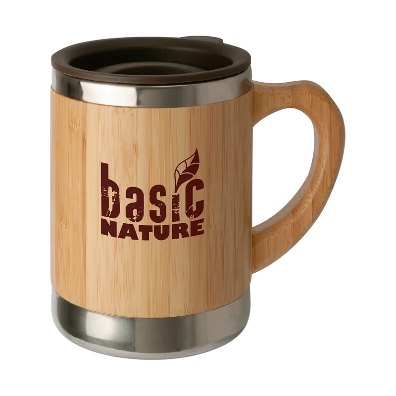BasicNature Edelstahlbecher Bambus