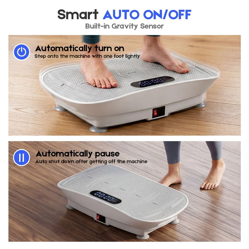 Vibration Plate Exercise Machine, Whole Body Shake Plate with LED Touch Screen & Bluetooth Speaker, Multi-Speed Fitness Platform