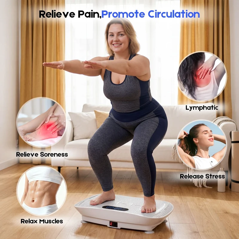 Vibration Plate Exercise Machine, Whole Body Shake Plate with LED Touch Screen & Bluetooth Speaker, Multi-Speed Fitness Platform