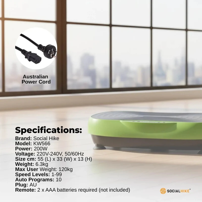 Green Social Hike 55cm 200W Vibration Plate