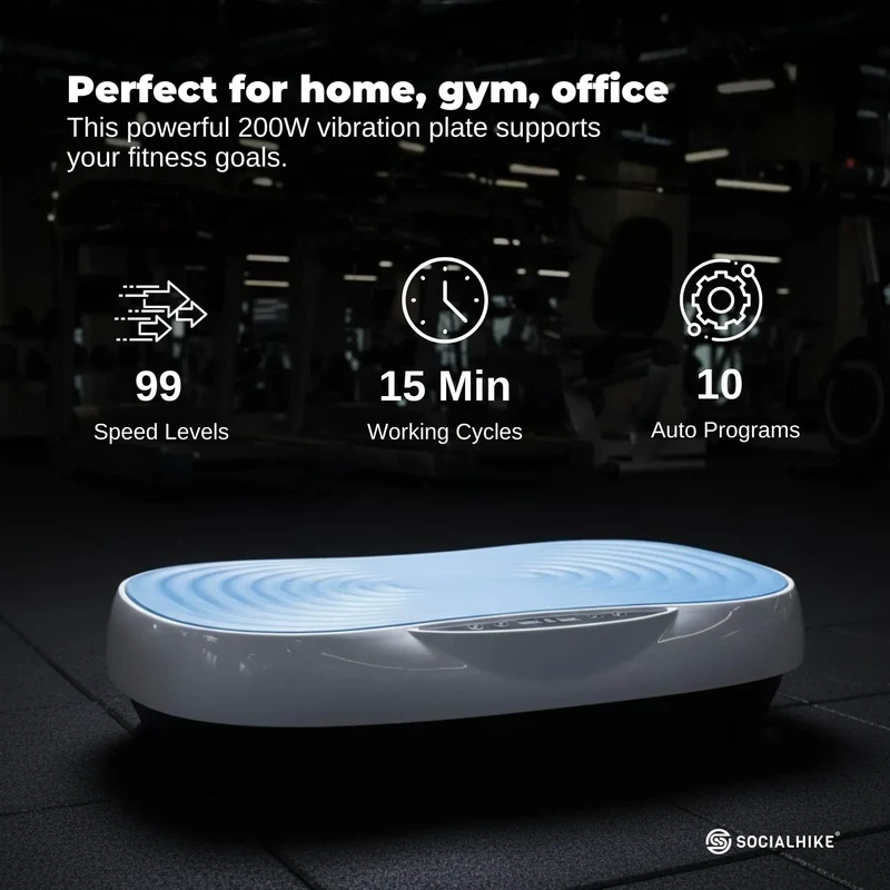 Blue Social Hike 55cm 200W Vibration Plate