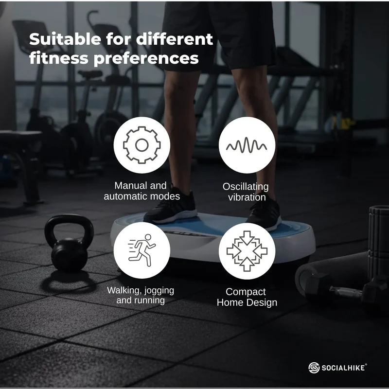 Blue Social Hike 55cm 200W Vibration Plate