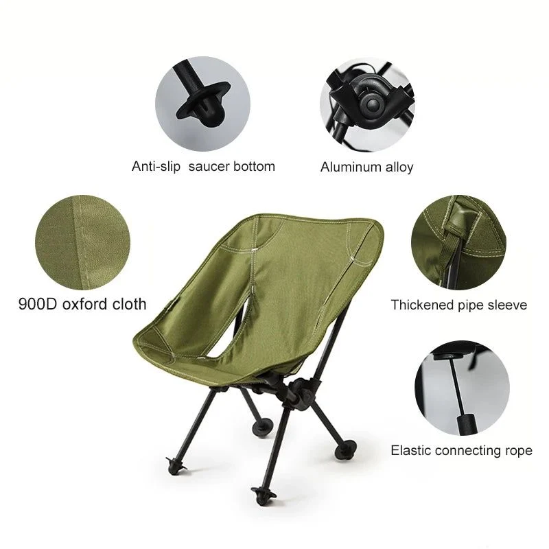 Childrens Camping Moon Chair Green